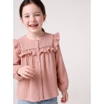 Chemise manches longues fille rose poudr�