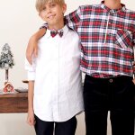 Chemise � manches longues voltaire rouge tartan