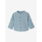 Chemise manches retroussables bb bleu gris
