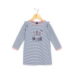 Chemise de nuit 100% coton fille raye