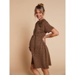 Chemise de nuit allaitement grossesse l�opard taupe