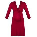 Chemise de nuit de maternit� et d'allaitement milk bordeaux