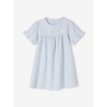 Chemise de nuit en popeline légère rayée rayé bleu Chemise de nuit en popeline légère rayée rayé bleu