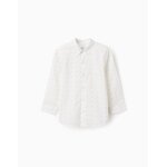 Chemise en popeline � manches longues et motif blanc