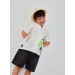 Chemise popeline palmiers blanc