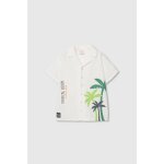 Chemise popeline palmiers blanc