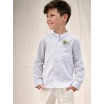 Chemise raye col mao garon ray vert
