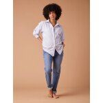 Chemise raye grossesse et allaitement envie de fraise en coton bio blanc