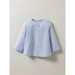 Chemise rayée en lin et coton rayre bleue Chemise rayée en lin et coton rayre bleue