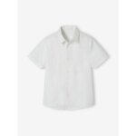 Chemise unie manches courtes garon blanc