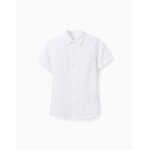 Chemise en viscose, coton et lin blanc