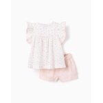 Chemisier floral + short en coton blanc Chemisier floral + short en coton blanc