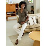 Chemisier grossesse et allaitement en broderie anglaise kaki