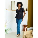 Chemisier grossesse et allaitement en broderie anglaise noir