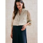 Chemisier grossesse en tulle et lurex or