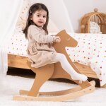 Cheval � bascule en bois - lago marron