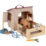 Cheval avec �curie et accessoires beige