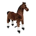 Cheval � monter sur roulettes hauteur 67 cm marron
