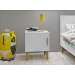 Chevet 1 porte dream blanc & ch�ne