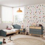 Chevet enfant 2 tiroirs - gamme l�onie vert kaki