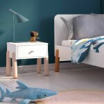 Chevet enfant bois massif gabby blanc et bois