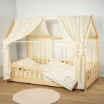 Ciel de lit cabane en gaze de coton duo 330 cm �cru