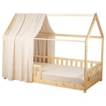 Ciel de lit cabane en gaze de coton solo 330 cm beige