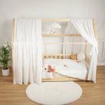 Ciel de lit cabane en gaze de coton solo 330 cm blanc