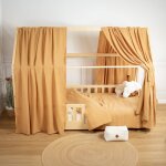 Ciel de lit cabane en gaze de coton solo 360 cm camel