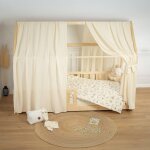 Ciel de lit cabane en gaze de coton solo 420 cm �cru