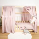 Ciel de lit cabane en gaze de coton solo 420 cm rose