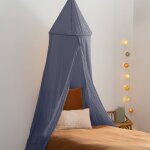 Ciel de lit gaze de coton - lili bleu gris