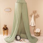 Ciel de lit en gaze de coton - lili vert