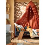 Ciel de lit en gaze de coton wild sahara terracotta