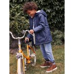 Cir� � capuche gar�on doubl� sherpa bleu nuit