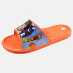 Claquettes enfant orange avec bride large et motif personnage dragon ball z orange