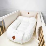 Cocon nid r�ducteur de lit en coton nid d'abeille �cru