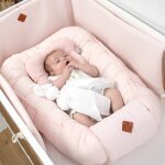 Cocon nid rducteur de lit en coton nid d'abeille rose