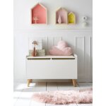 Coffre  jouets ligne confetti blanc / bois