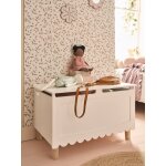 Coffre � jouets ligne feston blanc