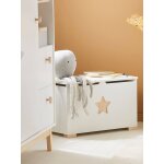 Coffre � jouets ligne grande ourse blanc / bois