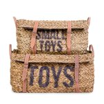 Coffre  jouets en rotin 2 pices marron
