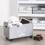 Coffre À jouets À roulettes gris Coffre À jouets À roulettes gris