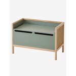 Coffre de rangement / banc cannage ligne po�sie vert