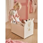 Coffre de rangement à roulettes girafe beige Coffre de rangement à roulettes girafe beige