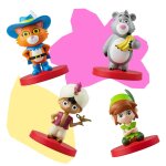Coffret de 4 figurines audios faba pour conteuse et boite � histoires - les h�ros des contes de f�es ...