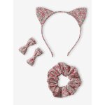 Coffret accessoires fille coton imprim� fleuri rose p�le
