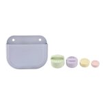 Coffret de bain pour b�b� avec panier et jouets de bain en silicone violet