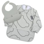 Coffret bavoirs 2 en 1 gris Coffret bavoirs 2 en 1 gris