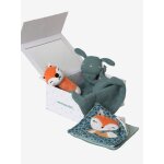 Coffret cadeau 3 pièces : doudou lange personnalisable + hochet + livre imagier forêt enchantée Coffret cadeau 3 pièces : doudou lange personnalisable + hochet + livre imagier forêt enchantée